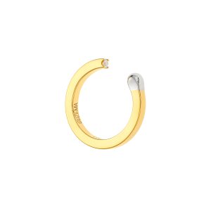 Каблучка-сірник із діамантом, 0,032 ct, жовте золото