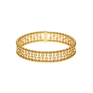 Браслет-шина з діамантами, 0,59 ct, жовте золото