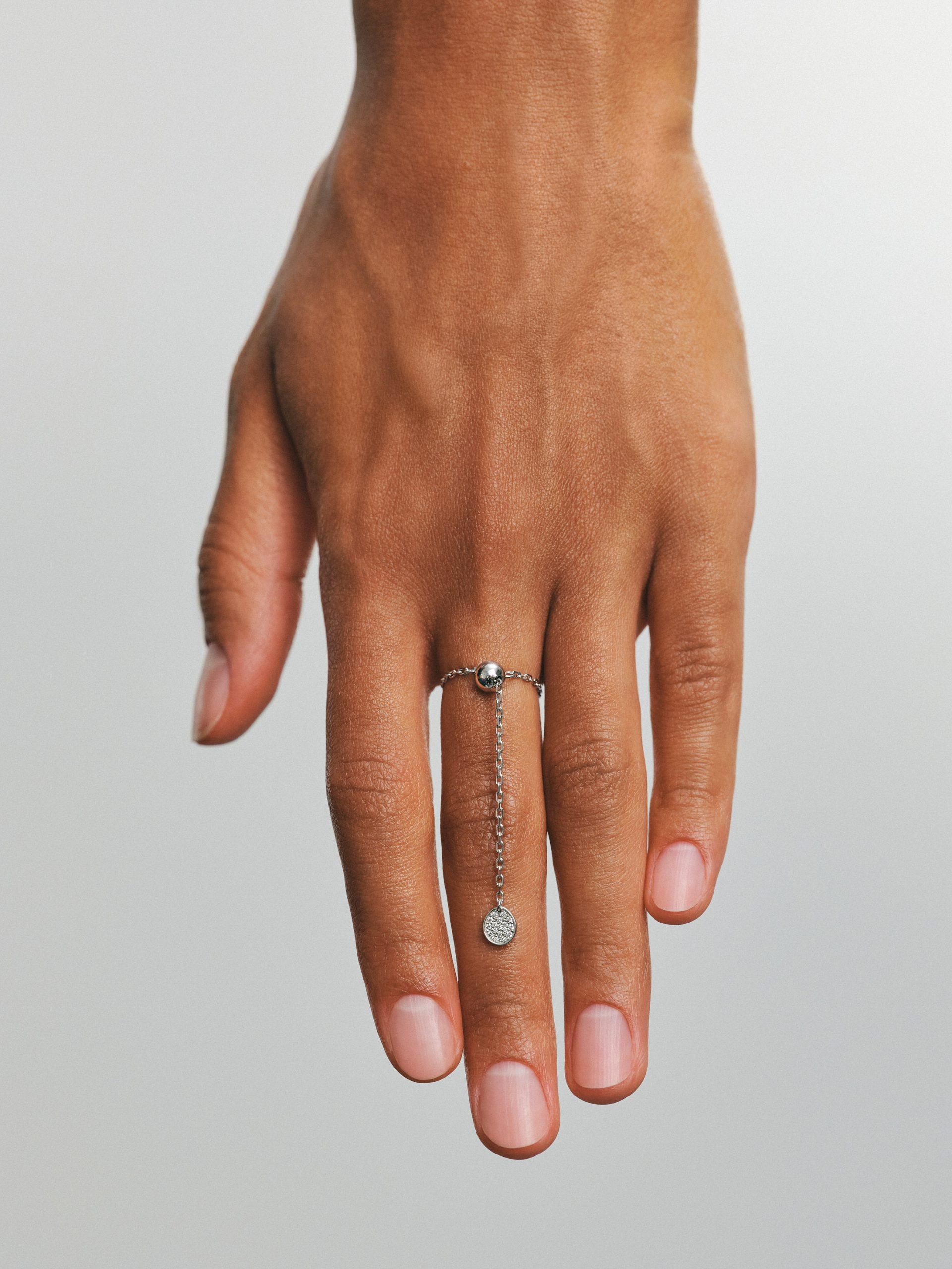 Придбати Каблучка-трансформер, клюшка з діамантами, біле золото в Гузема