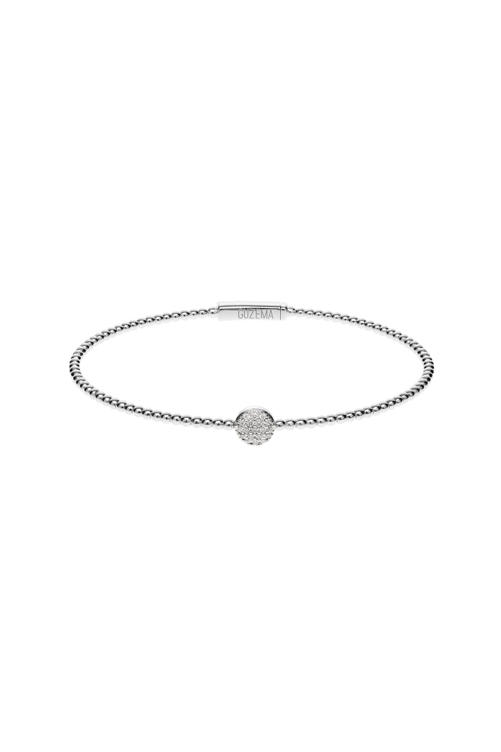 Браслет Браслет, круг із діамантами, біле золото для кожного дня