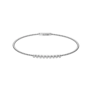 Браслет, 9 круглих діамантів, 0,122 ct, біле золото