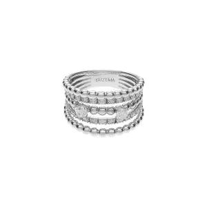Каблучка з діамантовими доріжками, 0,7 ct, біле золото