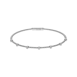 Браслет, 7 діамантів, 0,16 ct, біле золото