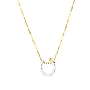 Кольє, заокруглений сірник із діамантом, 0,032 ct, біле золото