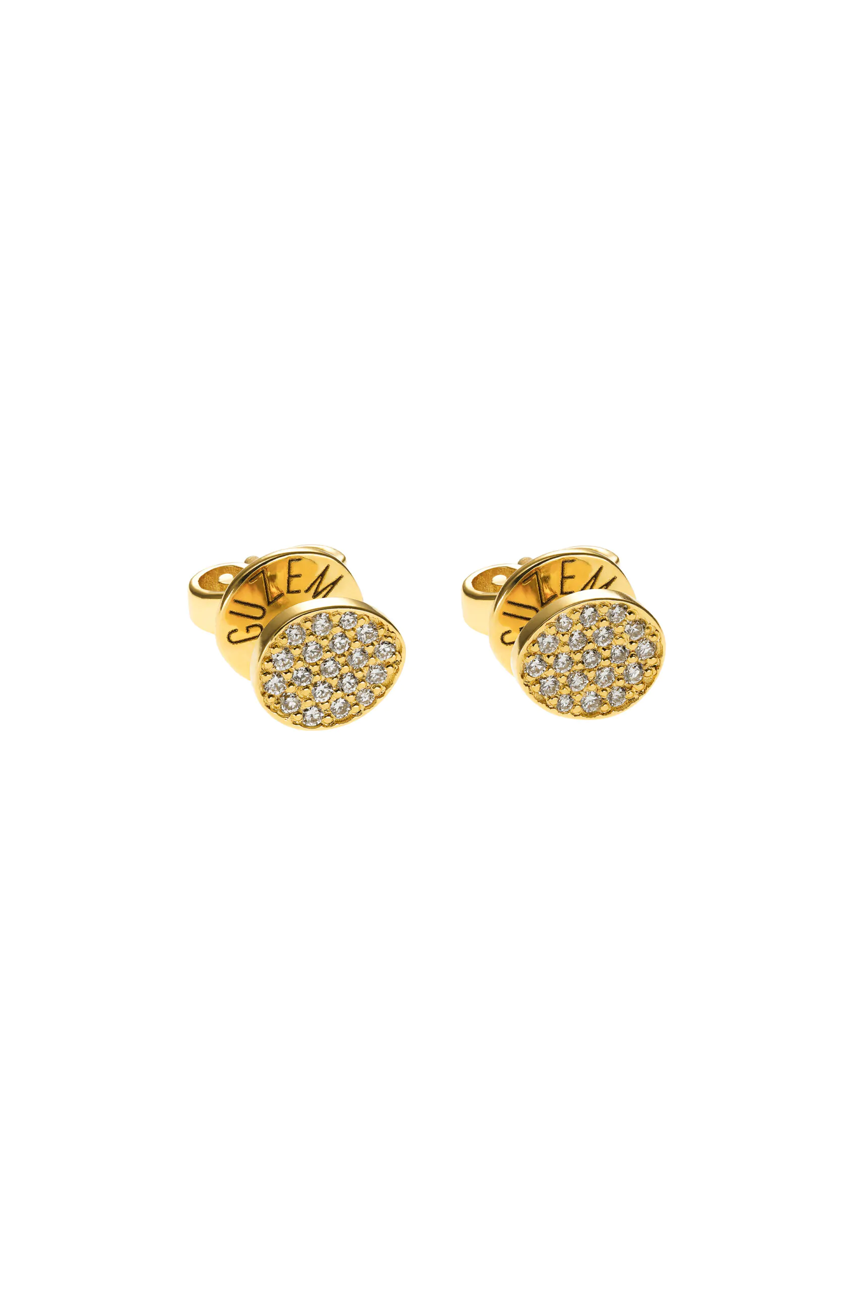 Сережки Сережки, маленькі клюшки з діамантами, жовте золото з сучасним дизайном