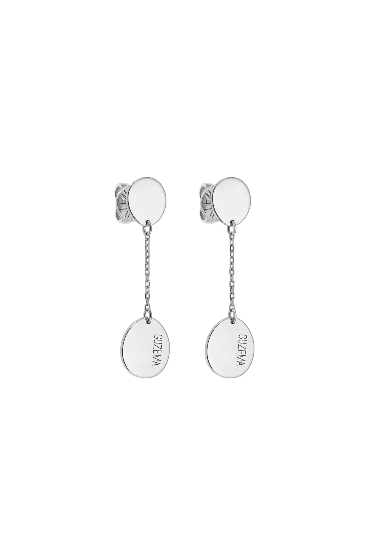 Сережки, 2 клюшки на ланцюжку, бiле золото